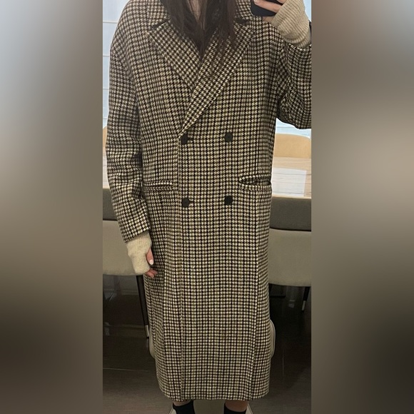 Zara oversized houndstooth plaid coat - Picture 3 of 4